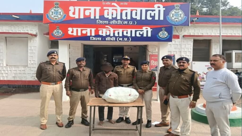 Sidhi news:सीधी: कोतवाली पुलिस को मिली बड़ी सफलता, 200 शीशी प्रतिबंधित नशीली कफ सिरप के साथ आरोपी गिरफ्तार 8 20251216 173559 News E 7 Live