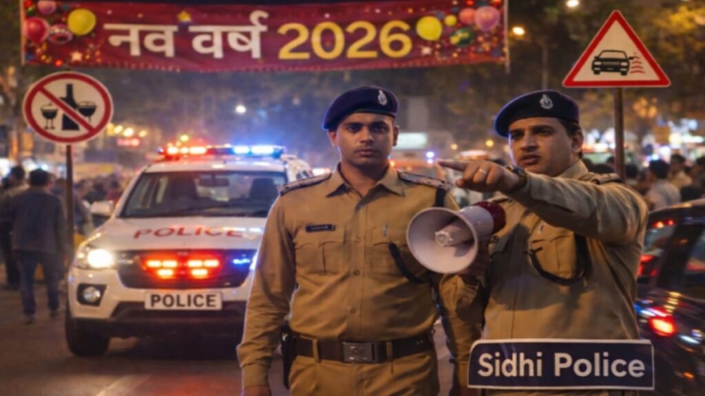 Sidhi news:नए साल की पूर्व संध्या पर सीधी पुलिस का संदेश: सुरक्षा, संयम और सहयोग से मनाएं उत्सव 7 20251230 172450 News E 7 Live