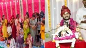 सीधी के कुआ ग्राम में गूंजा भक्ति का स्वर, गोवर्धन पूजा प्रसंग ने मोहा सभी का मन