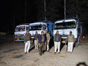 खनिज विभाग ने बड़ी कार्यवाही की और पांच हाईवे को जप्त कर लिया,जाने कहां