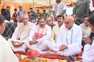 रेडक्रॉस हॉस्पिटल निर्माण हेतु भूमिपूजन, सांसद डॉ. राजेश मिश्र रहे मुख्य अतिथि