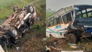 मध्य प्रदेश में भीषण हादसा, नेशनल हाईवे 719 पर वैन और बस में भिड़ंत, 5 की मौत