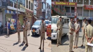 Sidhi news:होली पर सुरक्षा के पुख्ता इंतजाम: सीधी एसपी ने दल-बल के साथ किया जिला भ्रमण