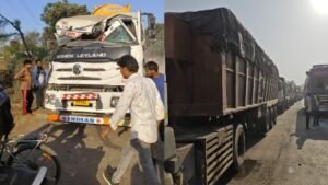 NH-39 पर मौत का मंजर,खड़ी बस में तेज रफ्तार बलकर की टक्कर, तेंदुआ में लगा लंबा जाम