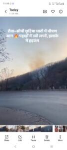 छुहिया घाटी में भड़की भीषण आग, 10 हेक्टेयर जंगल चपेट में, 20 दिनों से डेरा डाले हाथियों को बचाने में जुटा वन विभाग