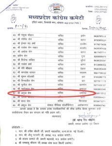भाजपा मंत्री को बना दिया कांग्रेस प्रदेश सचिव, उमरिया में लिस्ट से मचा बवाल