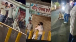 सड़क पर दबंगई का वायरल वीडियो,चाचा-भतीजे ने युवक को लात-घूंसों से पीटा, चप्पलों से मारा
