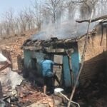 चिंगारी बनी आफत,11 हजार लाइन से गिरी आग की लपटों में स्वाहा हुई मोतीलाल पटेल की दुकान, लाखों का नुकसान 