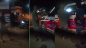 रीवा पुलिस की “नवाबी” का वीडियो वायरल, शराब दुकान के सामने रुकी डायल-112, बोतल लेते दिखे पुलिसकर्मी