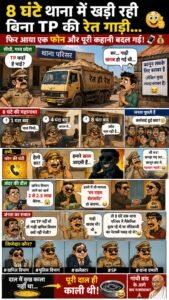 “8 घंटे तक थाना परिसर में खड़ी रही बिना TP की रेत गाड़ी… फिर आया एक फोन और पूरा मामला ‘सेट’ हो गया?
