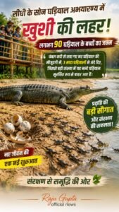 सोन घड़ियाल अभयारण्य में गूंजी किलकारियां,तीन मादा घड़ियालों के अंडों से निकले नन्हे मेहमान, 90 बच्चों के जन्म की उम्मीद